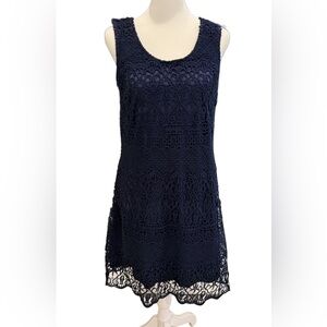 J Gee Elegant Navy Lace Dress. Size Medium